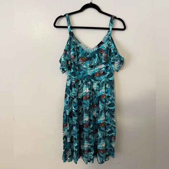 Disney Encanto Dress Torrid Womens 12/14 (0) La Casita Rainbow Tropical Pockets - Picture 4 of 10